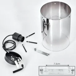 Suspension Verre Fumé-hofstein Suspension Sarniguet Noir, 1 lumière