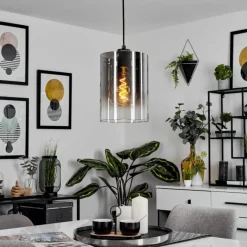 Suspension Verre Fumé-hofstein Suspension Sarniguet Noir, 1 lumière