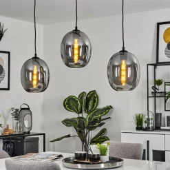 Suspension Verre Fumé-hofstein Suspension Sarniguet Noir, 1 lumière