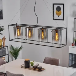 hofstein Suspension Sarniguet Noir, 4 lumières