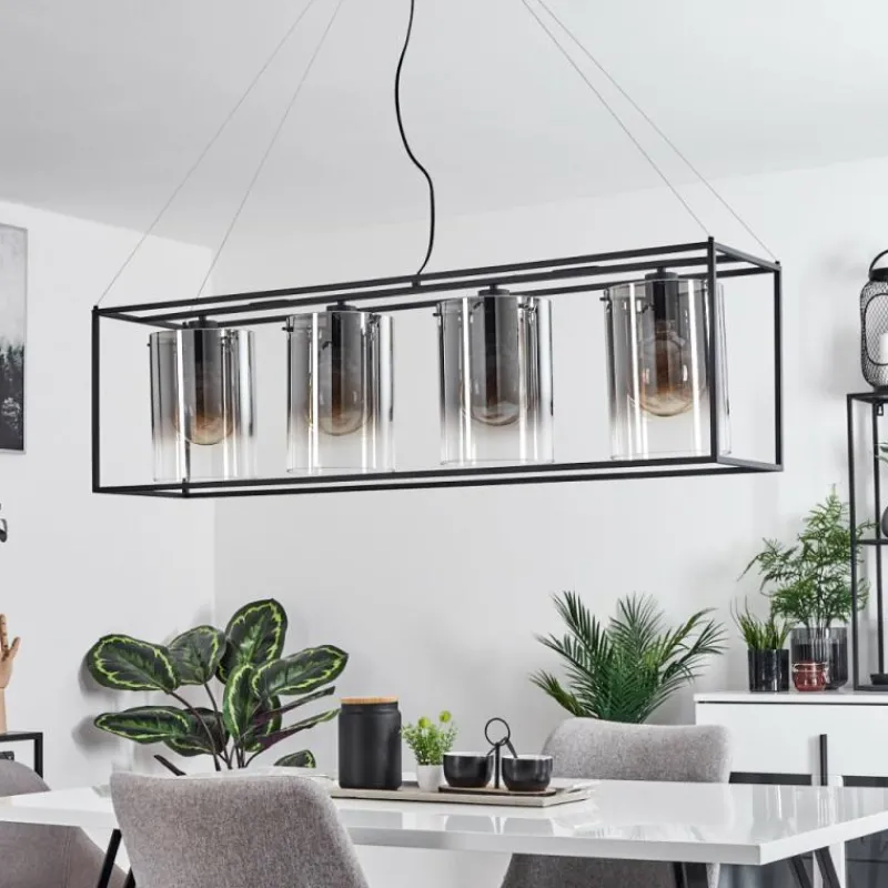 hofstein Suspension Sarniguet Noir, 4 lumières