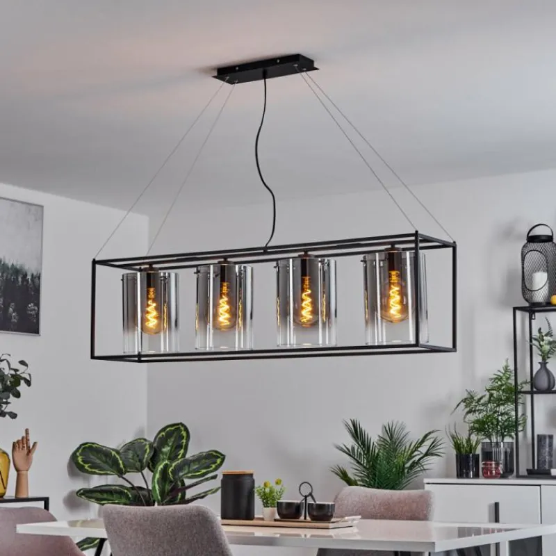 hofstein Suspension Sarniguet Noir, 4 lumières