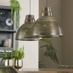 Lampes Industrielles-hofstein Suspension Screen Ancien, Bronze, 2 lumières