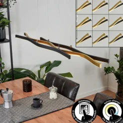 Lampes Dorées-hofstein Suspension Serlande Or, Noir, 1 lumière