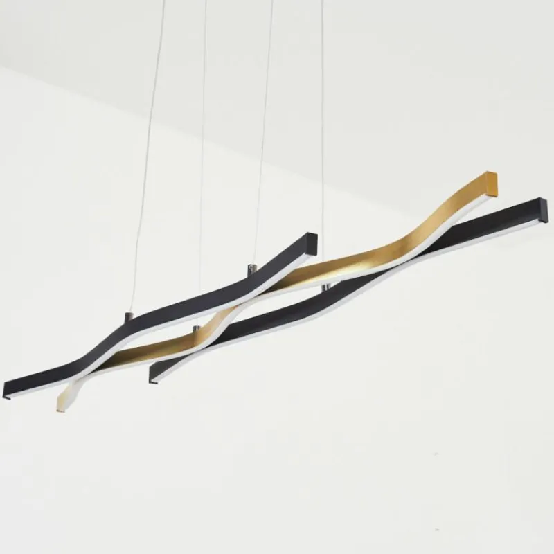 Lampes Dorées-hofstein Suspension Serlande Or, Noir, 1 lumière