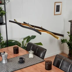 Lampes Dorées-hofstein Suspension Serlande Or, Noir, 1 lumière