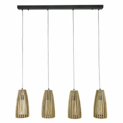 Style Boho-Chic-hofstein Suspension Solca Noir, 4 lumières