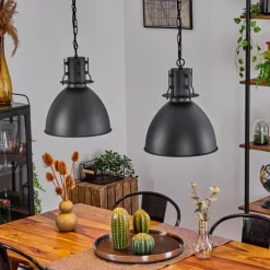 Lampes Industrielles-hofstein Suspension Tallaa Noir, 2 lumières