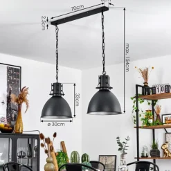 Lampes Industrielles-hofstein Suspension Tallaa Noir, 2 lumières