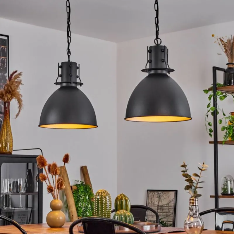 Lampes Industrielles-hofstein Suspension Tallaa Noir, 2 lumières