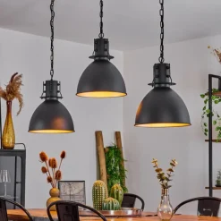 Lampes Industrielles-hofstein Suspension Tallaa Noir, 3 lumières