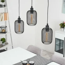 Style Boho-Chic-hofstein Suspension Tambo Noir, 3 lumières