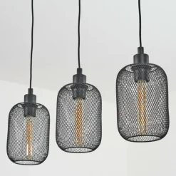 Style Boho-Chic-hofstein Suspension Tambo Noir, 3 lumières