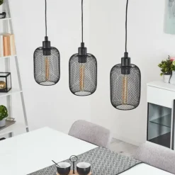Style Boho-Chic-hofstein Suspension Tambo Noir, 3 lumières