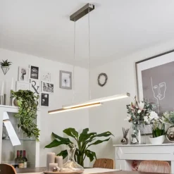 hofstein Suspension Tamizat LED Nickel mat, 2 lumières, Changeur de couleurs