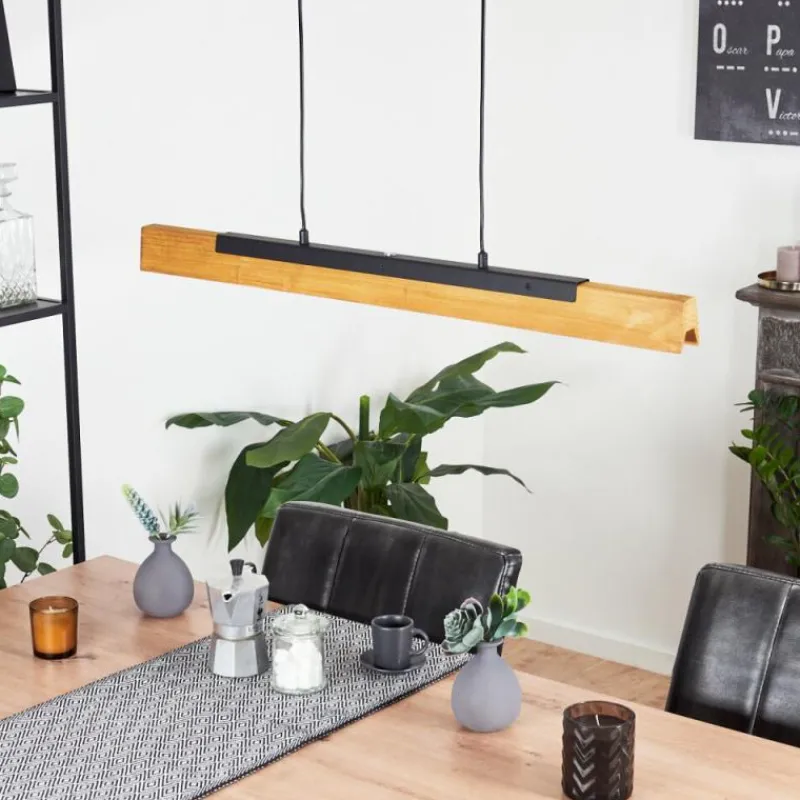 Luminaires Scandinaves-hofstein Suspension Teira LED Écru, Noir, 1 lumière