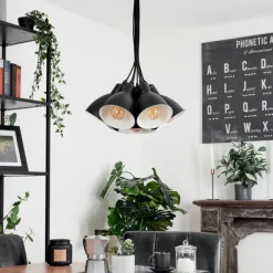 hofstein Suspension Timola Noir, 7 lumières