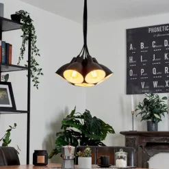 hofstein Suspension Timola Noir, 7 lumières