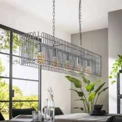 Lampes Industrielles-hofstein Suspension Trax Anthracite, 5 lumières