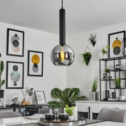 hofstein Suspension Trezeste Noir, 1 lumière