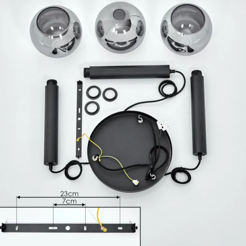 hofstein Suspension Trezeste Noir, 3 lumières