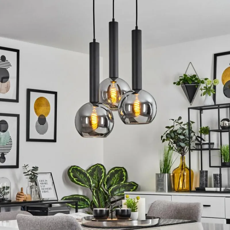 hofstein Suspension Trezeste Noir, 3 lumières