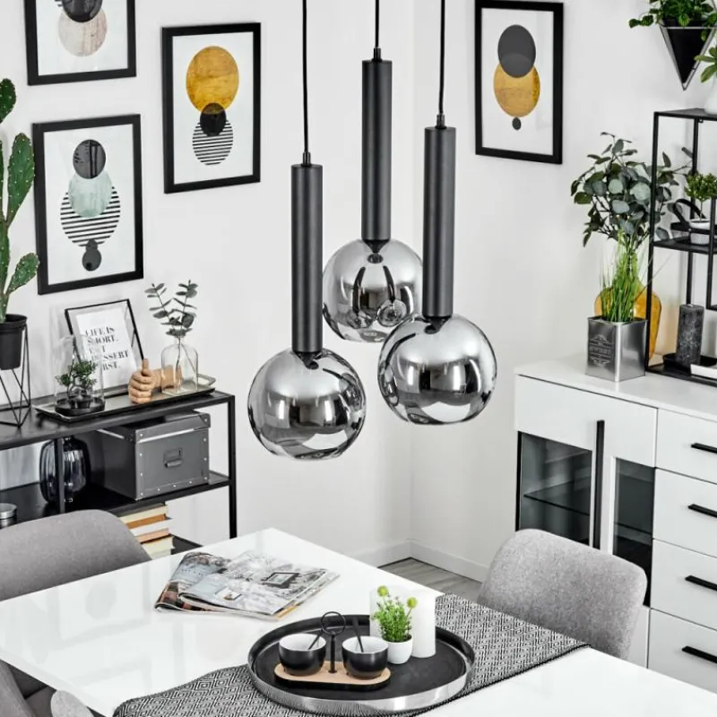 hofstein Suspension Trezeste Noir, 3 lumières