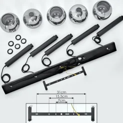 Suspension Verre Fumé-hofstein Suspension Trezeste Noir, 5 lumières