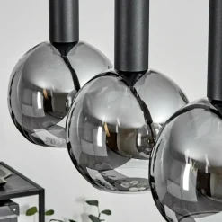 Suspension Verre Fumé-hofstein Suspension Trezeste Noir, 5 lumières