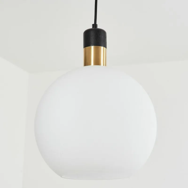 hofstein Suspension Tuvalu Laiton, Noir, 1 lumière