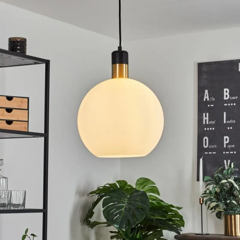 hofstein Suspension Tuvalu Laiton, Noir, 1 lumière