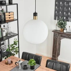 hofstein Suspension Tuvalu Laiton, Noir, 1 lumière