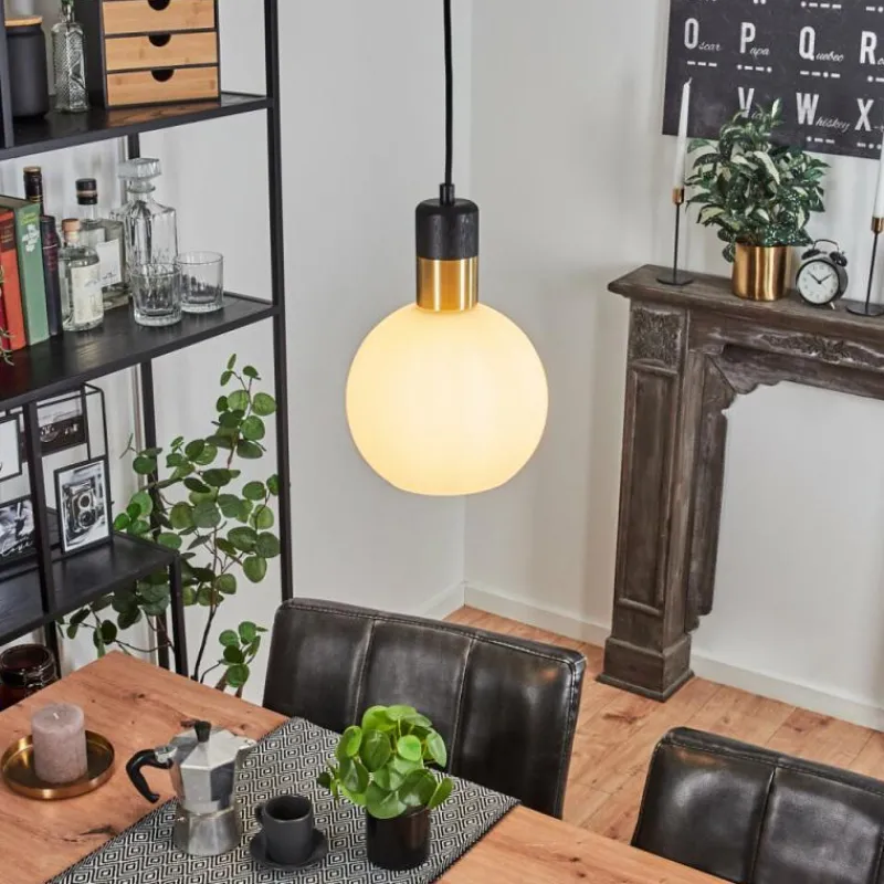 hofstein Suspension Tuvalu Laiton, Noir, 1 lumière