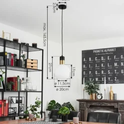 hofstein Suspension Tuvalu Laiton, Noir, 1 lumière