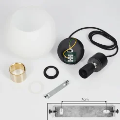 hofstein Suspension Tuvalu Laiton, Noir, 1 lumière