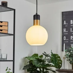 hofstein Suspension Tuvalu Laiton, Noir, 1 lumière