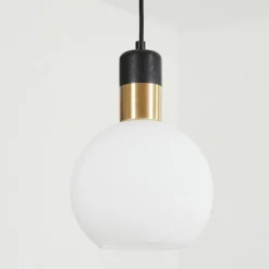 hofstein Suspension Tuvalu Laiton, Noir, 1 lumière