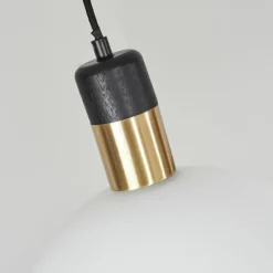 hofstein Suspension Tuvalu Laiton, Noir, 5 lumières