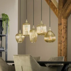 hofstein Suspension Vasco Noir, 5 lumières