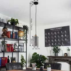 Suspension Verre Fumé-hofstein Suspension Vaurois Laiton, Noir, 1 lumière