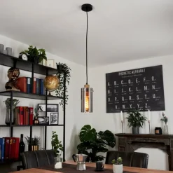 Suspension Verre Fumé-hofstein Suspension Vaurois Laiton, Noir, 1 lumière