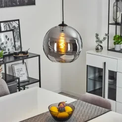 Suspension Verre Fumé-hofstein Suspension Veikkaala Noir, 1 lumière