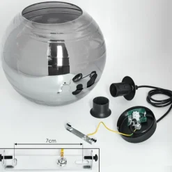 Suspension Verre Fumé-hofstein Suspension Veikkaala Noir, 1 lumière