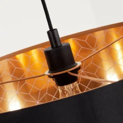Lampes En Tissu-hofstein Suspension Venthon Noir, 1 lumière