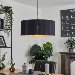 Lampes En Tissu-hofstein Suspension Venthon Noir, 1 lumière