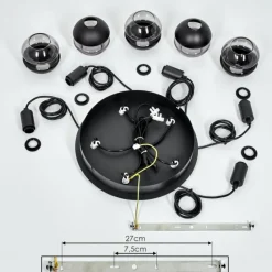 Suspension Verre Fumé-hofstein Suspension Ventosa Fumé, Noir, 5 lumières