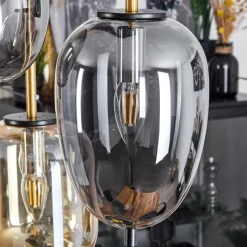 Suspension Verre Fumé-hofstein Suspension Verbania Laiton, Noir, 6 lumières