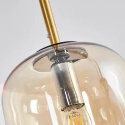 Suspension Verre Fumé-hofstein Suspension Verbania Laiton, Noir, 4 lumières