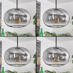 hofstein Suspension - Verre 30 cm Apedo Clair, Fumé, 4 lumières