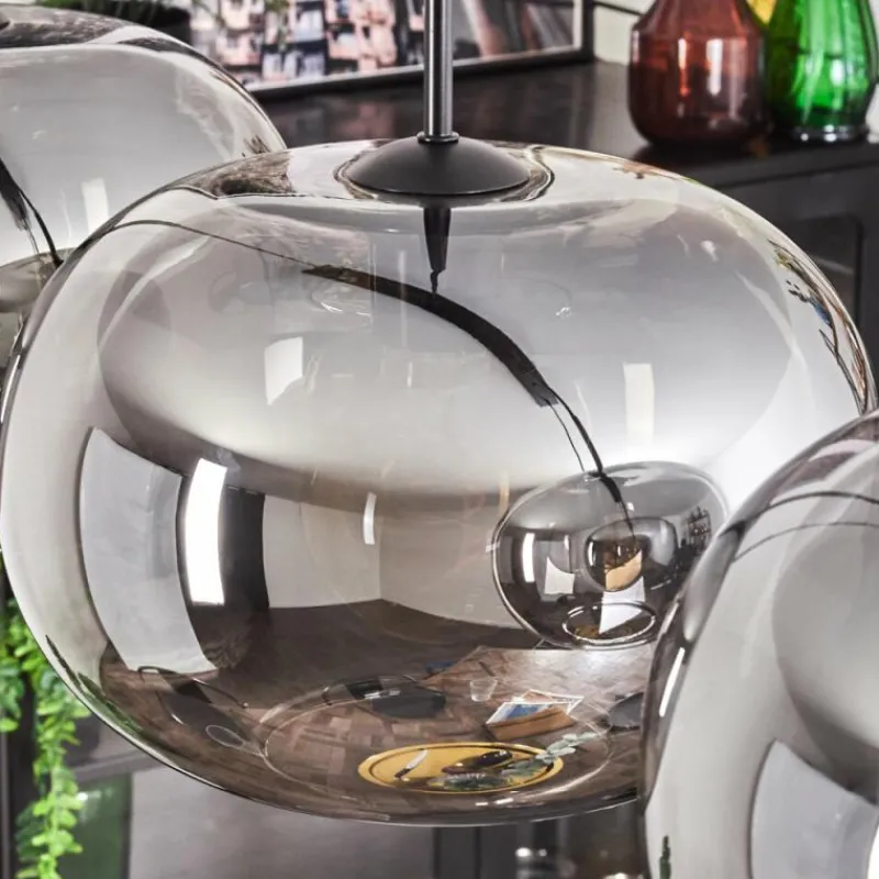 hofstein Suspension - Verre 30 cm Apedo Fumé, 4 lumières